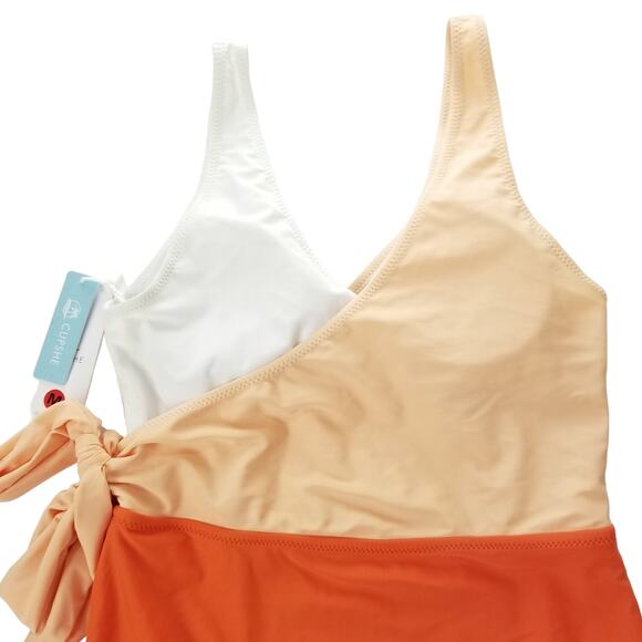 Cupshe Color Block Tie Side One Piece Swimsuit, Size Medium, NWT - Picture 5 of 14